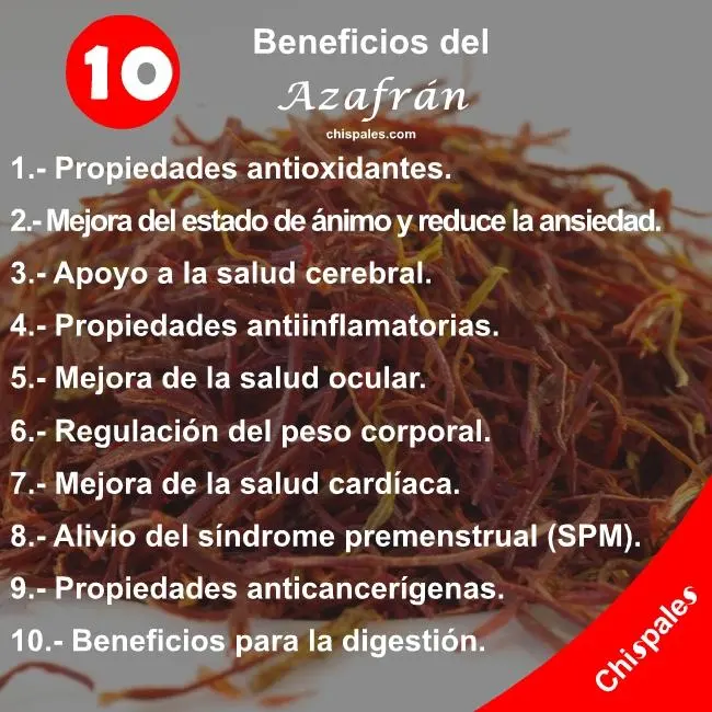 10 Beneficios del Azafrán