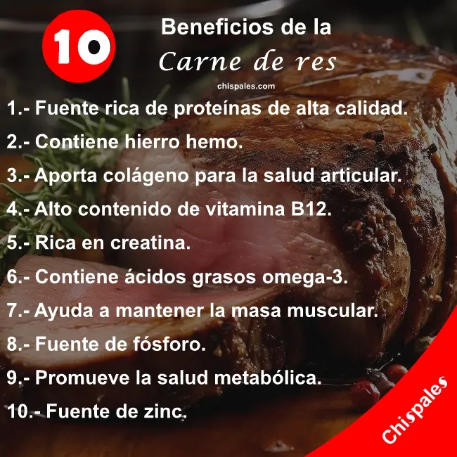 10 Beneficios de la Carne de res