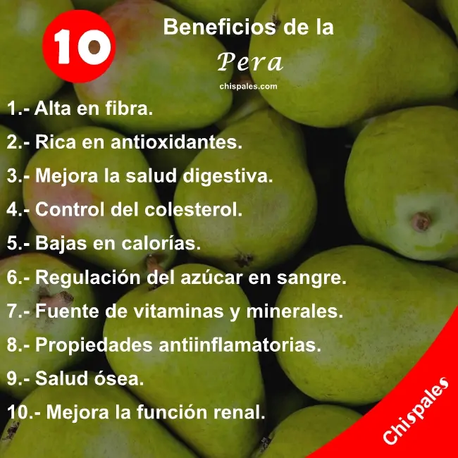 10 Beneficios de la Pera