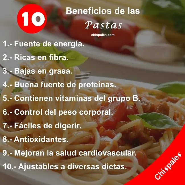 10 Beneficios de las Pastas