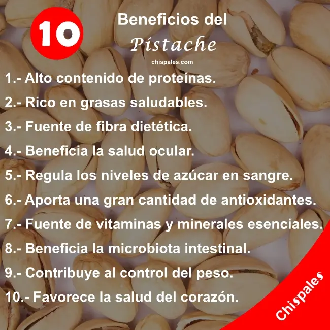 10 Beneficios del Pistache