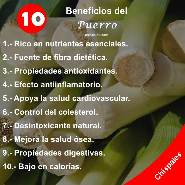 10 Beneficios del Puerro